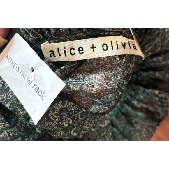 ALICE + OLIVIA Julius Ruffle Blouson-Sleeve Tunic Top in Bohemia Multi NWT Size - Picture 7 of 9